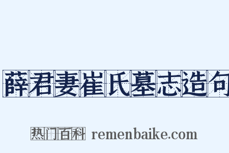 薛君妻崔氏墓志造句是什么意思的图片